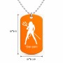 שרשרת דיסקיט מאלומיניום בעיצוב אישי עם השם שלך בעיצוב אישה שטן גודל הדיסקיט 2.9 × 5 ס"מ