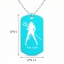 שרשרת דיסקיט מאלומיניום בעיצוב אישי עם השם שלך בעיצוב אישה שטן גודל הדיסקיט 2.9 × 5 ס"מ