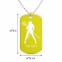שרשרת דיסקיט מאלומיניום בעיצוב אישי עם השם שלך בעיצוב אישה שטן גודל הדיסקיט 2.9 × 5 ס"מ