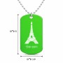 שרשרת דיסקיט מאלומיניום בעיצוב אישי עם השם שלך בעיצוב מגדל אייפל גודל הדיסקיט 2.9 × 5 ס"מ