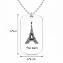 שרשרת דיסקיט מאלומיניום בעיצוב אישי עם השם שלך בעיצוב מגדל אייפל גודל הדיסקיט 2.9 × 5 ס"מ