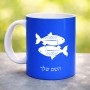 ספל תה \ קפה בעיצוב אישי עם השם שלך בעיצוב מזלות - דגים גודל הספל 325 מ"ל
