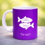 ספל תה \ קפה בעיצוב אישי עם השם שלך בעיצוב מזלות - דגים גודל הספל 325 מ"ל