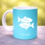 ספל תה \ קפה בעיצוב אישי עם השם שלך בעיצוב מזלות - דגים גודל הספל 325 מ"ל