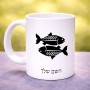 ספל תה \ קפה בעיצוב אישי עם השם שלך בעיצוב מזלות - דגים גודל הספל 325 מ"ל