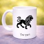 ספל תה \ קפה בעיצוב אישי עם השם שלך בעיצוב מזלות - אריה גודל הספל 325 מ"ל