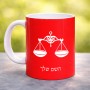 ספל תה \ קפה בעיצוב אישי עם השם שלך בעיצוב מזלות - מאזניים גודל הספל 325 מ"ל