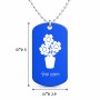 שרשרת דיסקיט מאלומיניום בעיצוב אישי עם השם שלך בעיצוב פרח גודל הדיסקיט 2.9 × 5 ס"מ