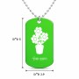 שרשרת דיסקיט מאלומיניום בעיצוב אישי עם השם שלך בעיצוב פרח גודל הדיסקיט 2.9 × 5 ס"מ