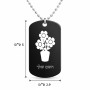 שרשרת דיסקיט מאלומיניום בעיצוב אישי עם השם שלך בעיצוב פרח גודל הדיסקיט 2.9 × 5 ס"מ
