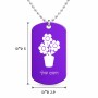 שרשרת דיסקיט מאלומיניום בעיצוב אישי עם השם שלך בעיצוב פרח גודל הדיסקיט 2.9 × 5 ס"מ