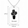 שרשרת דיסקיט מאלומיניום בעיצוב אישי עם השם שלך בעיצוב פרח גודל הדיסקיט 2.9 × 5 ס"מ