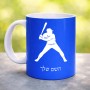 ספל תה \ קפה בעיצוב אישי עם השם שלך בעיצוב שחקן בייסבול גודל הספל 325 מ"ל