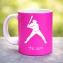 ספל תה \ קפה בעיצוב אישי עם השם שלך בעיצוב שחקן בייסבול גודל הספל 325 מ"ל