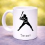 ספל תה \ קפה בעיצוב אישי עם השם שלך בעיצוב שחקן בייסבול גודל הספל 325 מ"ל