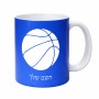 ספל תה \ קפה בעיצוב אישי עם השם שלך בעיצוב כדורסל גודל הספל 325 מ"ל