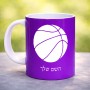 ספל תה \ קפה בעיצוב אישי עם השם שלך בעיצוב כדורסל גודל הספל 325 מ"ל