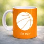 ספל תה \ קפה בעיצוב אישי עם השם שלך בעיצוב כדורסל גודל הספל 325 מ"ל