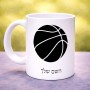 ספל תה \ קפה בעיצוב אישי עם השם שלך בעיצוב כדורסל גודל הספל 325 מ"ל