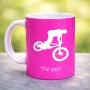 ספל תה \ קפה בעיצוב אישי עם השם שלך בעיצוב רוכב אופניים גודל הספל 325 מ"ל