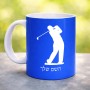 ספל תה \ קפה בעיצוב אישי עם השם שלך בעיצוב שחקן גולף גודל הספל 325 מ"ל
