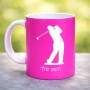 ספל תה \ קפה בעיצוב אישי עם השם שלך בעיצוב שחקן גולף גודל הספל 325 מ"ל