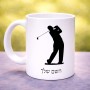 ספל תה \ קפה בעיצוב אישי עם השם שלך בעיצוב שחקן גולף גודל הספל 325 מ"ל