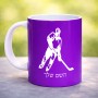 ספל תה \ קפה בעיצוב אישי עם השם שלך בעיצוב שחקן הוקי גודל הספל 325 מ"ל