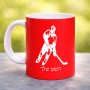 ספל תה \ קפה בעיצוב אישי עם השם שלך בעיצוב שחקן הוקי גודל הספל 325 מ"ל