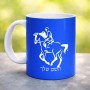 ספל תה \ קפה בעיצוב אישי עם השם שלך בעיצוב רוכב סוסים 2 גודל הספל 325 מ"ל
