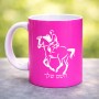ספל תה \ קפה בעיצוב אישי עם השם שלך בעיצוב רוכב סוסים 2 גודל הספל 325 מ"ל
