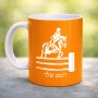ספל תה \ קפה בעיצוב אישי עם השם שלך בעיצוב רוכב סוסים גודל הספל 325 מ"ל