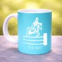 ספל תה \ קפה בעיצוב אישי עם השם שלך בעיצוב רוכב סוסים גודל הספל 325 מ"ל