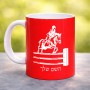 ספל תה \ קפה בעיצוב אישי עם השם שלך בעיצוב רוכב סוסים גודל הספל 325 מ"ל