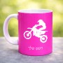 ספל תה \ קפה בעיצוב אישי עם השם שלך בעיצוב מוטוקרוס גודל הספל 325 מ"ל