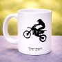 ספל תה \ קפה בעיצוב אישי עם השם שלך בעיצוב מוטוקרוס גודל הספל 325 מ"ל