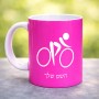 ספל תה \ קפה בעיצוב אישי עם השם שלך בעיצוב אופניים אולימפיים גודל הספל 325 מ"ל