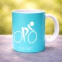 ספל תה \ קפה בעיצוב אישי עם השם שלך בעיצוב אופניים אולימפיים גודל הספל 325 מ"ל
