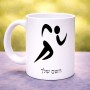 ספל תה \ קפה בעיצוב אישי עם השם שלך בעיצוב רצים אולימפיים גודל הספל 325 מ"ל