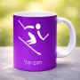 ספל תה \ קפה בעיצוב אישי עם השם שלך בעיצוב סקי אולימפי גודל הספל 325 מ"ל