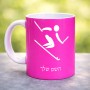 ספל תה \ קפה בעיצוב אישי עם השם שלך בעיצוב סקי אולימפי גודל הספל 325 מ"ל