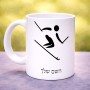 ספל תה \ קפה בעיצוב אישי עם השם שלך בעיצוב סקי אולימפי גודל הספל 325 מ"ל