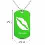 שרשרת דיסקיט מאלומיניום בעיצוב אישי עם השם שלך בעיצוב שפתיים - נשיקה גודל הדיסקיט 2.9 × 5 ס"מ