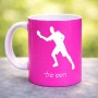 ספל תה \ קפה בעיצוב אישי עם השם שלך בעיצוב שחקן פינג פונג גודל הספל 325 מ"ל