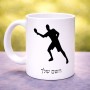 ספל תה \ קפה בעיצוב אישי עם השם שלך בעיצוב שחקן פינג פונג גודל הספל 325 מ"ל