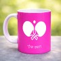 ספל תה \ קפה בעיצוב אישי עם השם שלך בעיצוב פינג פונג גודל הספל 325 מ"ל