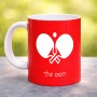 ספל תה \ קפה בעיצוב אישי עם השם שלך בעיצוב פינג פונג גודל הספל 325 מ"ל