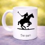 ספל תה \ קפה בעיצוב אישי עם השם שלך בעיצוב שחקן פולו - סוס גודל הספל 325 מ"ל