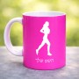 ספל תה \ קפה בעיצוב אישי עם השם שלך בעיצוב רץ רץ אישה גודל הספל 325 מ"ל