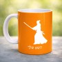 ספל תה \ קפה בעיצוב אישי עם השם שלך בעיצוב סמוראי גודל הספל 325 מ"ל